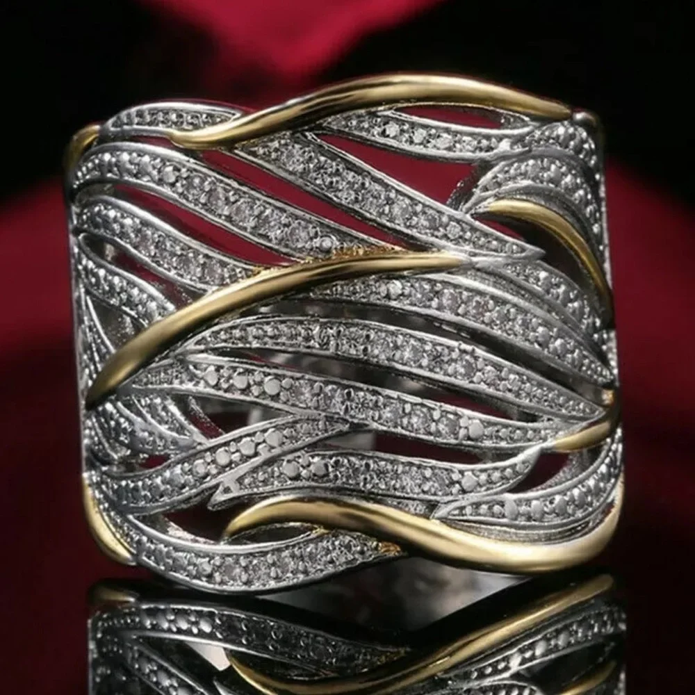 Gorgeous Two Tone 925 Silver Stamped Ring! - Picture 7 of 7